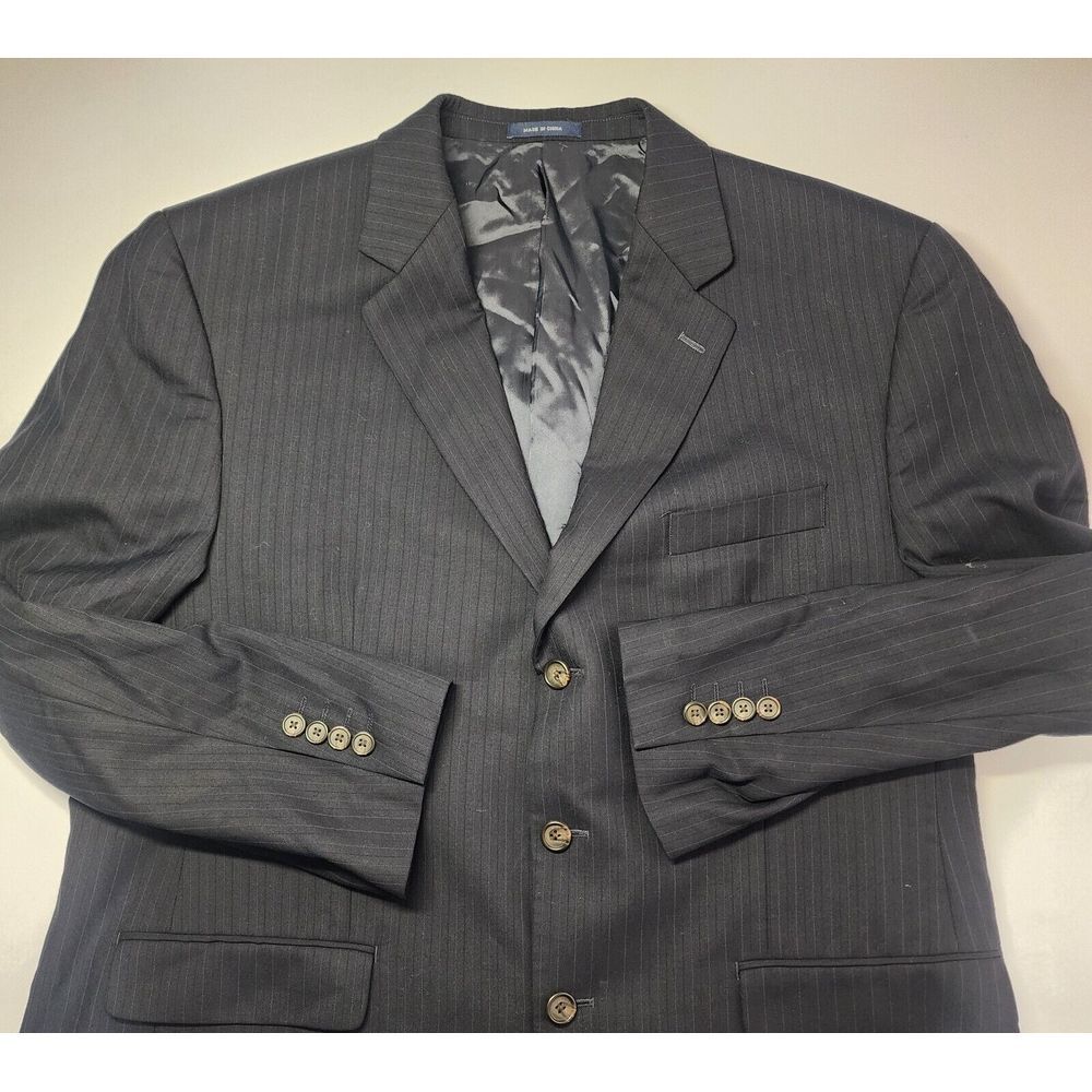 Ralph Ralph Lauren Mens Size 46R‎ 100% Wool Blue Striped Blazer with Vest